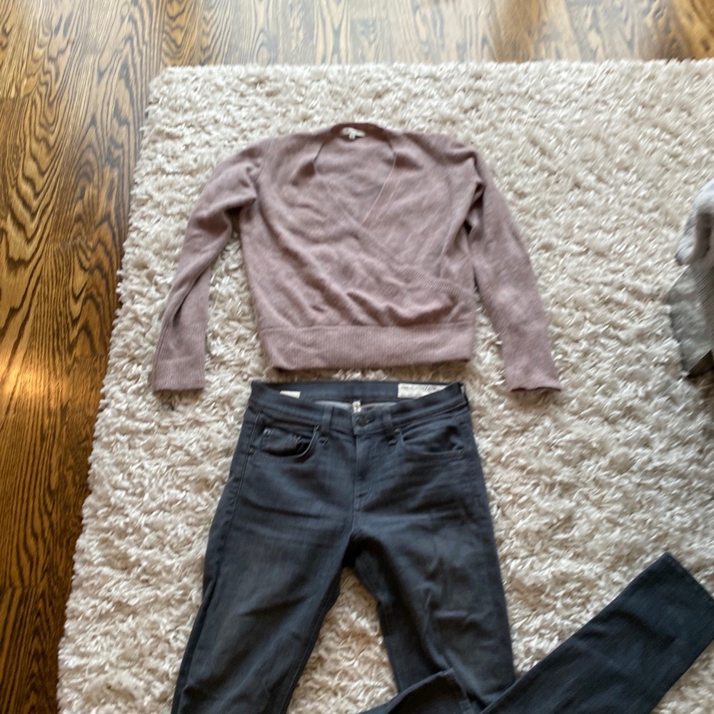 Madewell cross vneck sweater